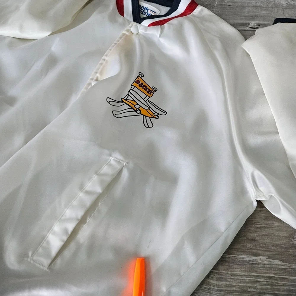 Vintage Chalk Line Mickey Mouse‎ Disney Director Jacket Stripe Varsity Bomber